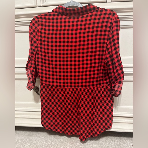 NWT love notes plaid button down, high-low shirt size small - Picture 4 of 4